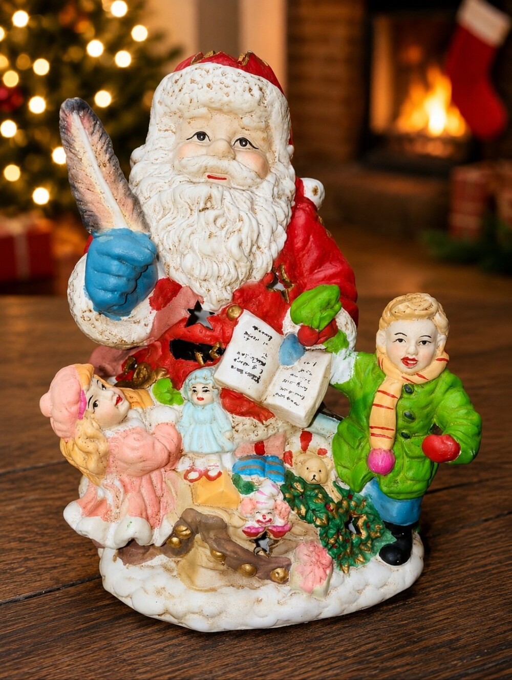 Vintage Brinn's 1992 Handcrafted Hand Painted Santa Claus Figurine